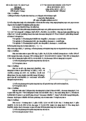 Đề thi chọn học sinh giỏi THPT môn Hóa học Lớp 11 - Năm học 2018-2019 - Sở giáo dục và đào tạo Hà Nam (Có đáp án)